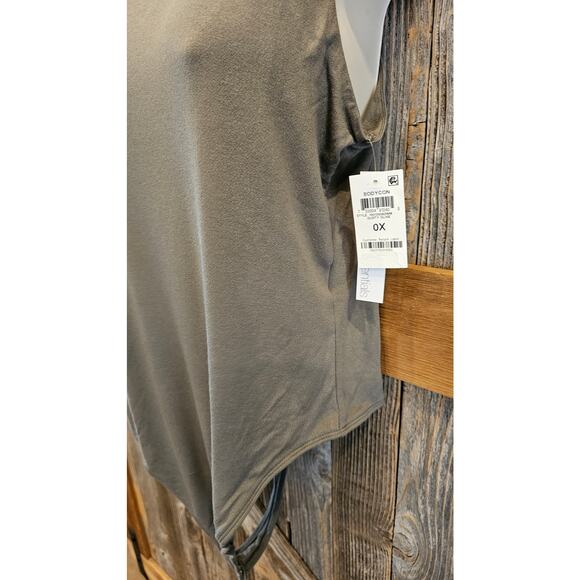 NWT olive green 0X bodysuit XL stretch jersey snap tank comfort career summer - Picture 4 of 8